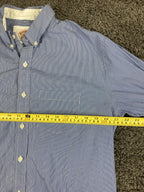 Brooks Brothers Shirt Mens L Blue White Stripe Button Down Long Sleeve Sz Large