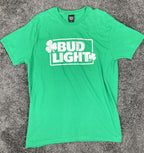 Bud Light Shamrock Logo Graphic Green Short Sleeve Crewneck T-Shirt Men’s Sz L