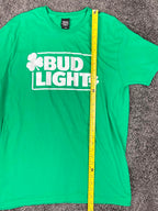 Bud Light Shamrock Logo Graphic Green Short Sleeve Crewneck T-Shirt Men’s Sz L