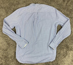 Brooks Brothers Shirt Mens L Blue White Stripe Button Down Long Sleeve Sz Large