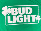 Bud Light Shamrock Logo Graphic Green Short Sleeve Crewneck T-Shirt Men’s Sz L