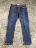 Cabi High Straight Jeans Dark Wash Indigo Blue Stretch Denim Size 10