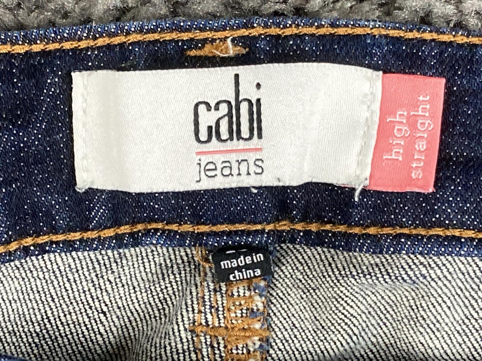 Cabi High Straight Jeans Dark Wash Indigo Blue Stretch Denim Size 10