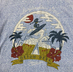 Habu Box Orion Beer Surfer Graphic Tee Heather Blue Size LL Japan Men’s