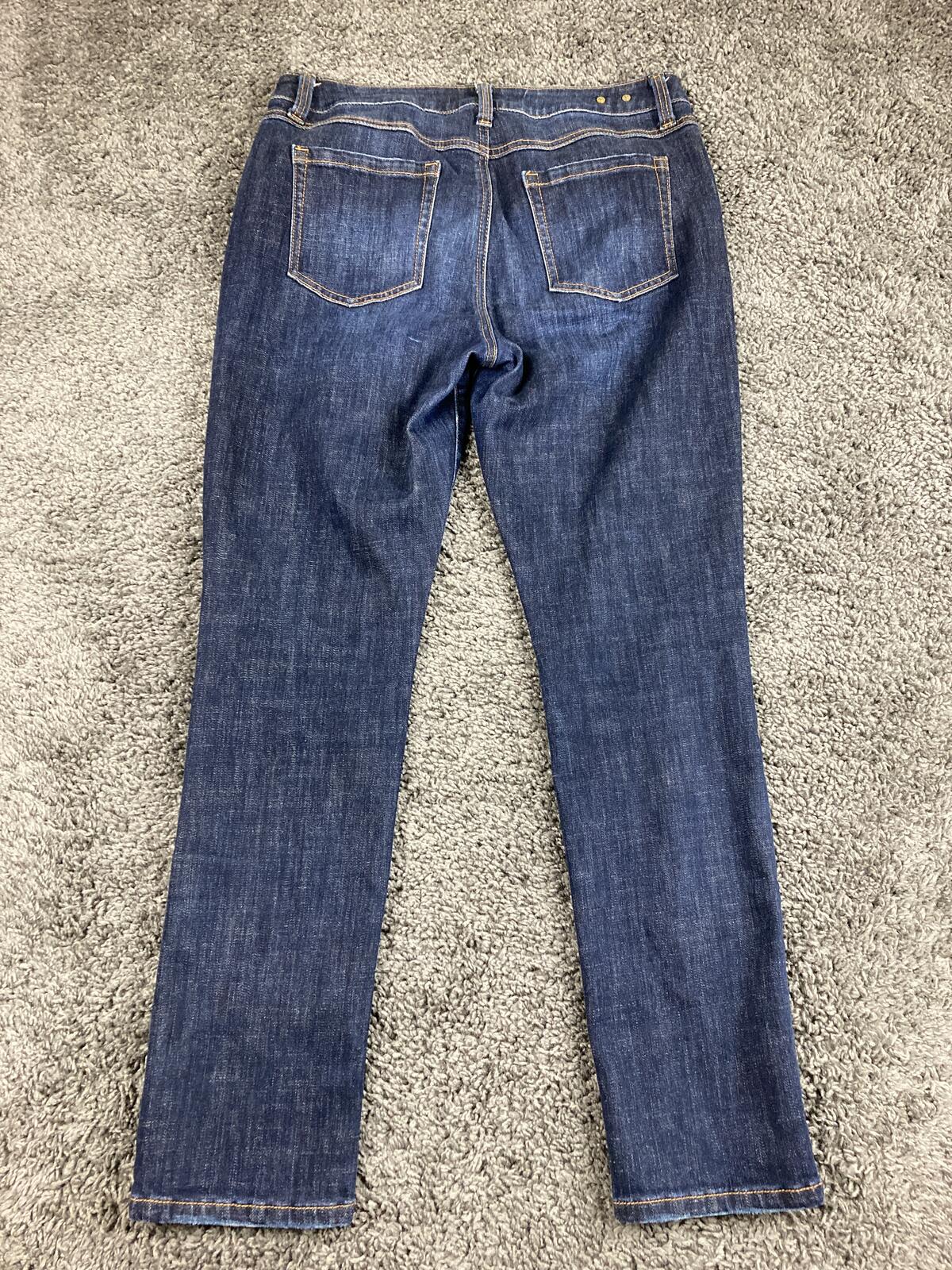 Cabi High Straight Jeans Dark Wash Indigo Blue Stretch Denim Size 10