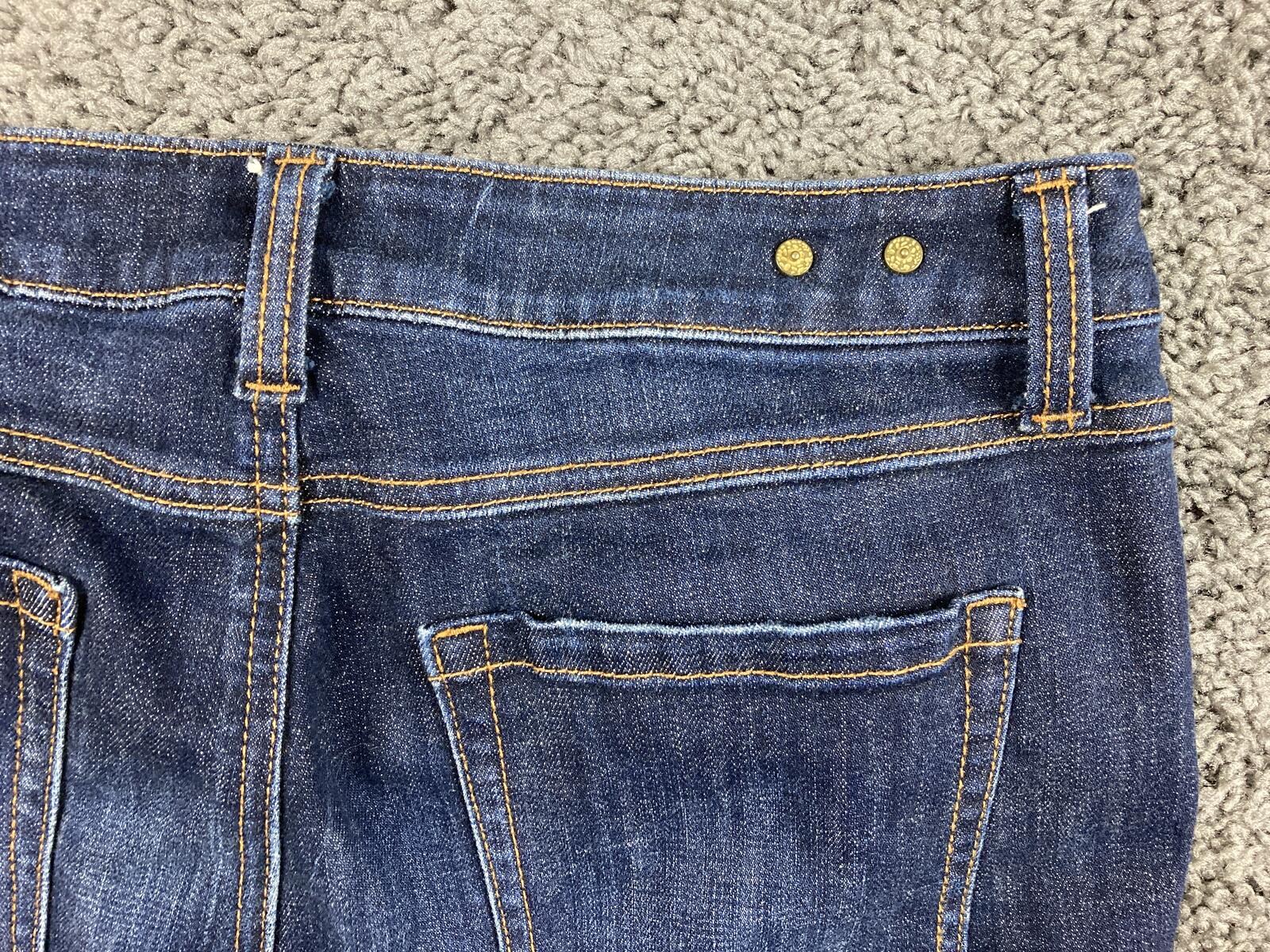 Cabi High Straight Jeans Dark Wash Indigo Blue Stretch Denim Size 10