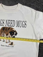 Santo Studio Thugs Need Mugs T-Shirt Men's Cream Dog Graphic Sz Large