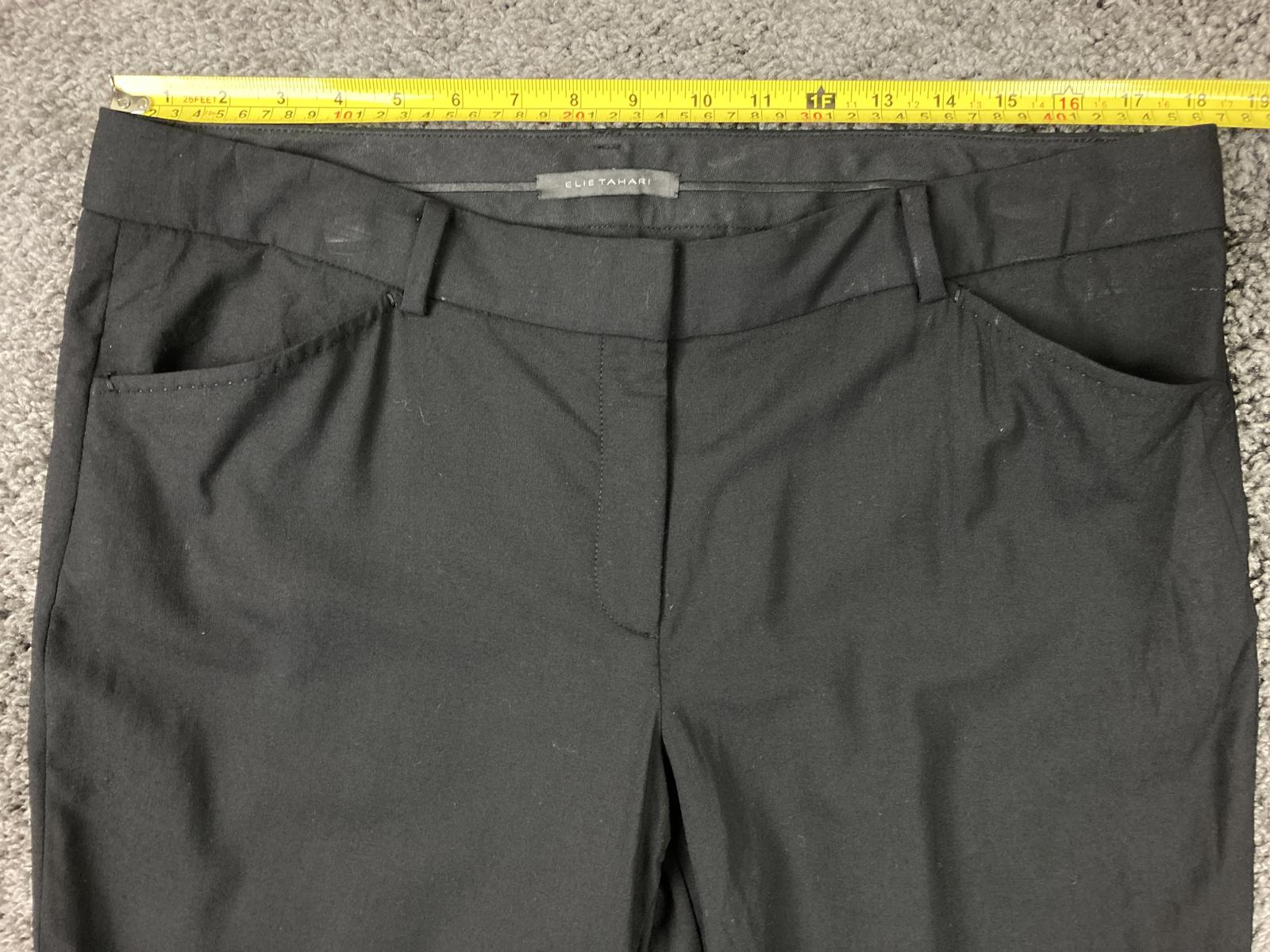 Elie Tahari Womens Virgin Wool Blend Flare Black Dress Pants Trousers Sz 14