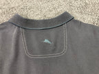 Tommy Bahama Mens XL Trim Fit Islandzone Polo Shirt Martini Cocktail Logo Black