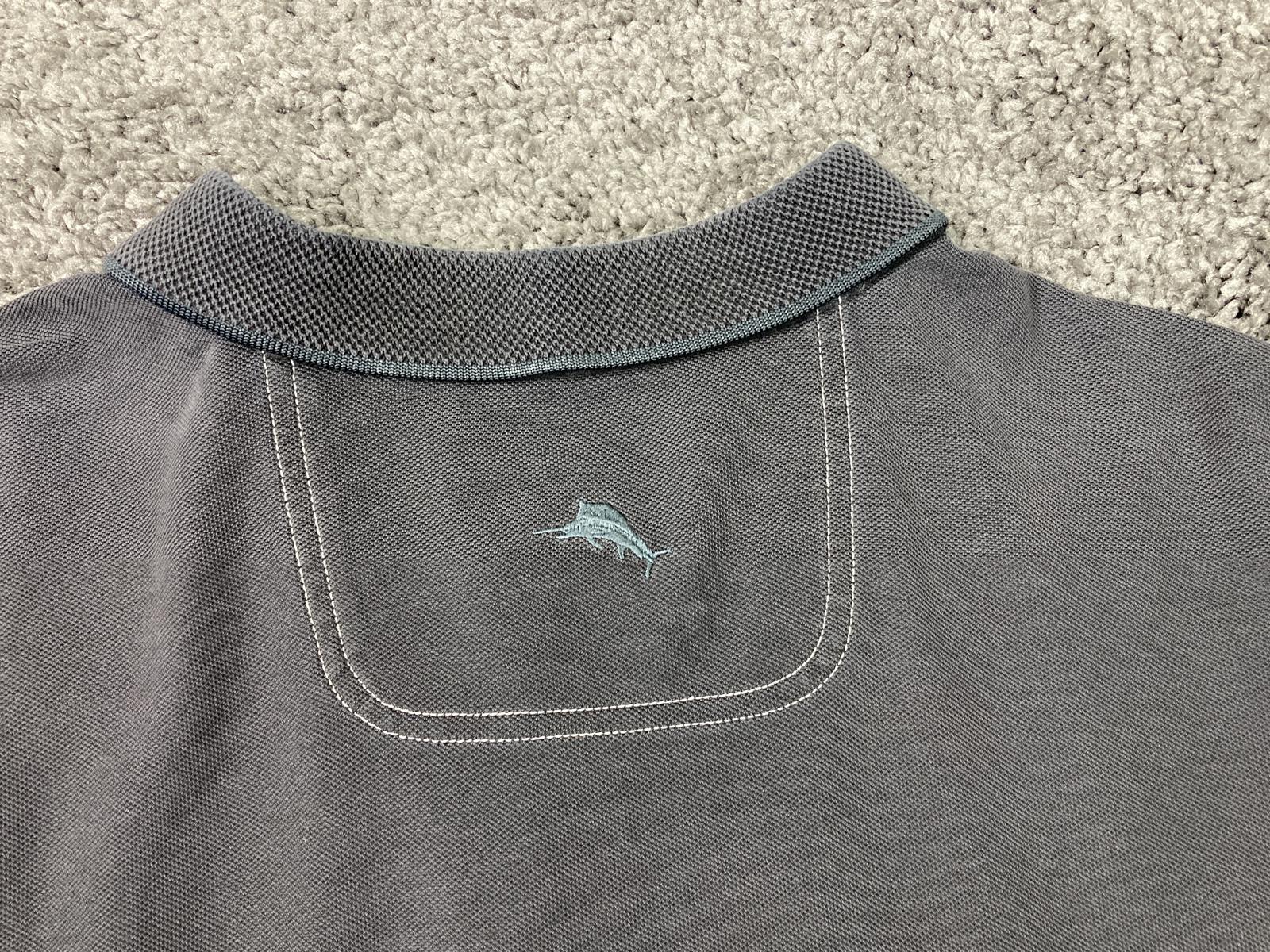 Tommy Bahama Mens XL Trim Fit Islandzone Polo Shirt Martini Cocktail Logo Black