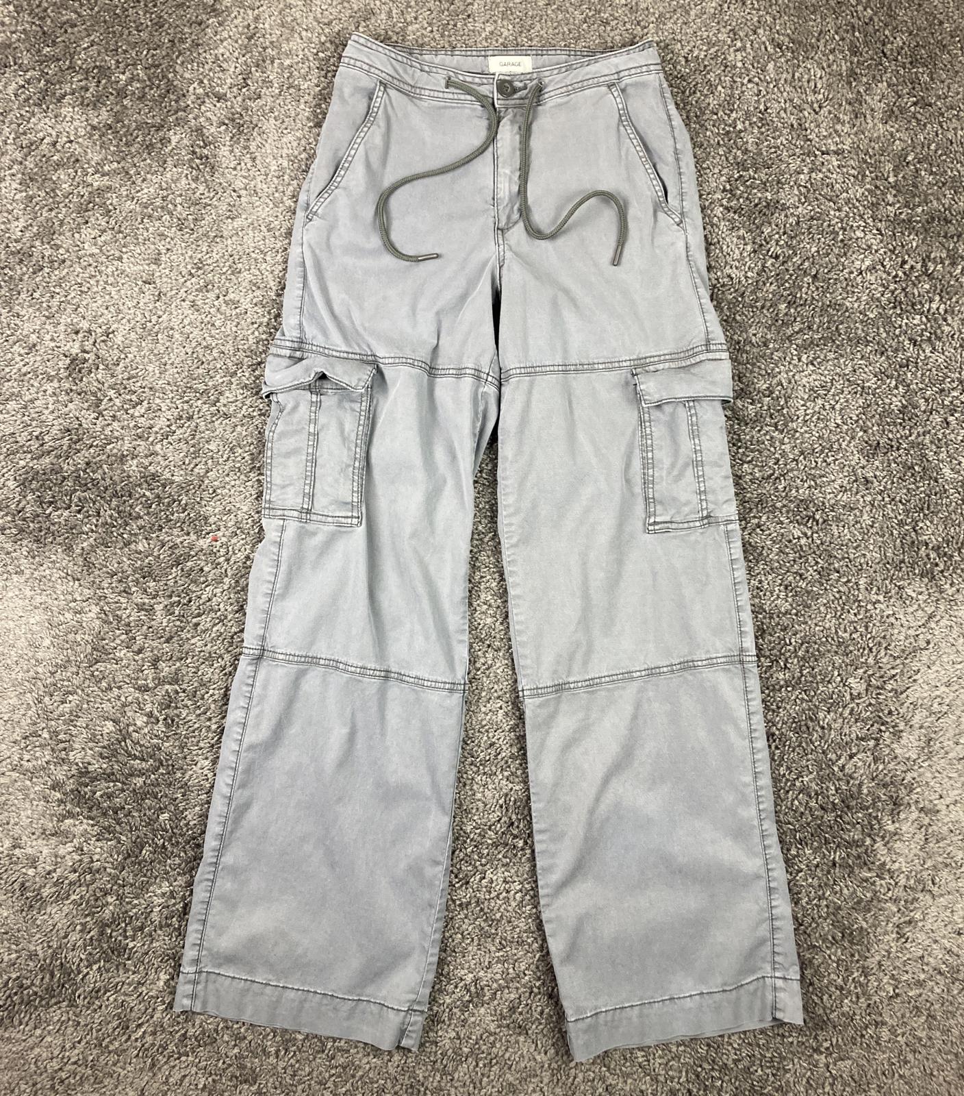 Garage Gray Cargo Pants Womens Drawstring Waist Utility Pockets Size 0
