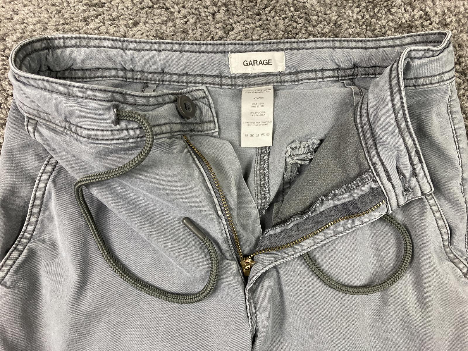 Garage Gray Cargo Pants Womens Drawstring Waist Utility Pockets Size 0