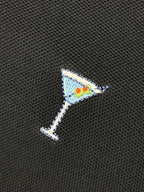 Tommy Bahama Mens XL Trim Fit Islandzone Polo Shirt Martini Cocktail Logo Black