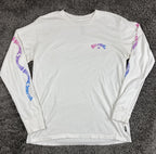 Billabong Mens Arch Link Premium Long Sleeve T-Shirt M White Pink Blue Graphic