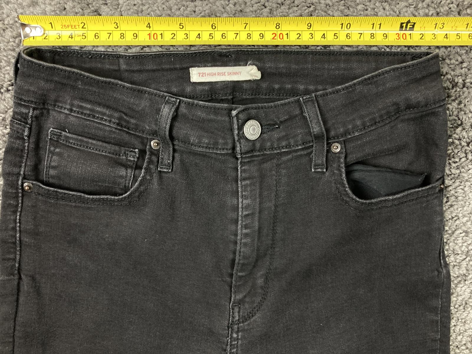 Levi's 721 High Rise Skinny Jeans Black Stretch Womens Size 29x30