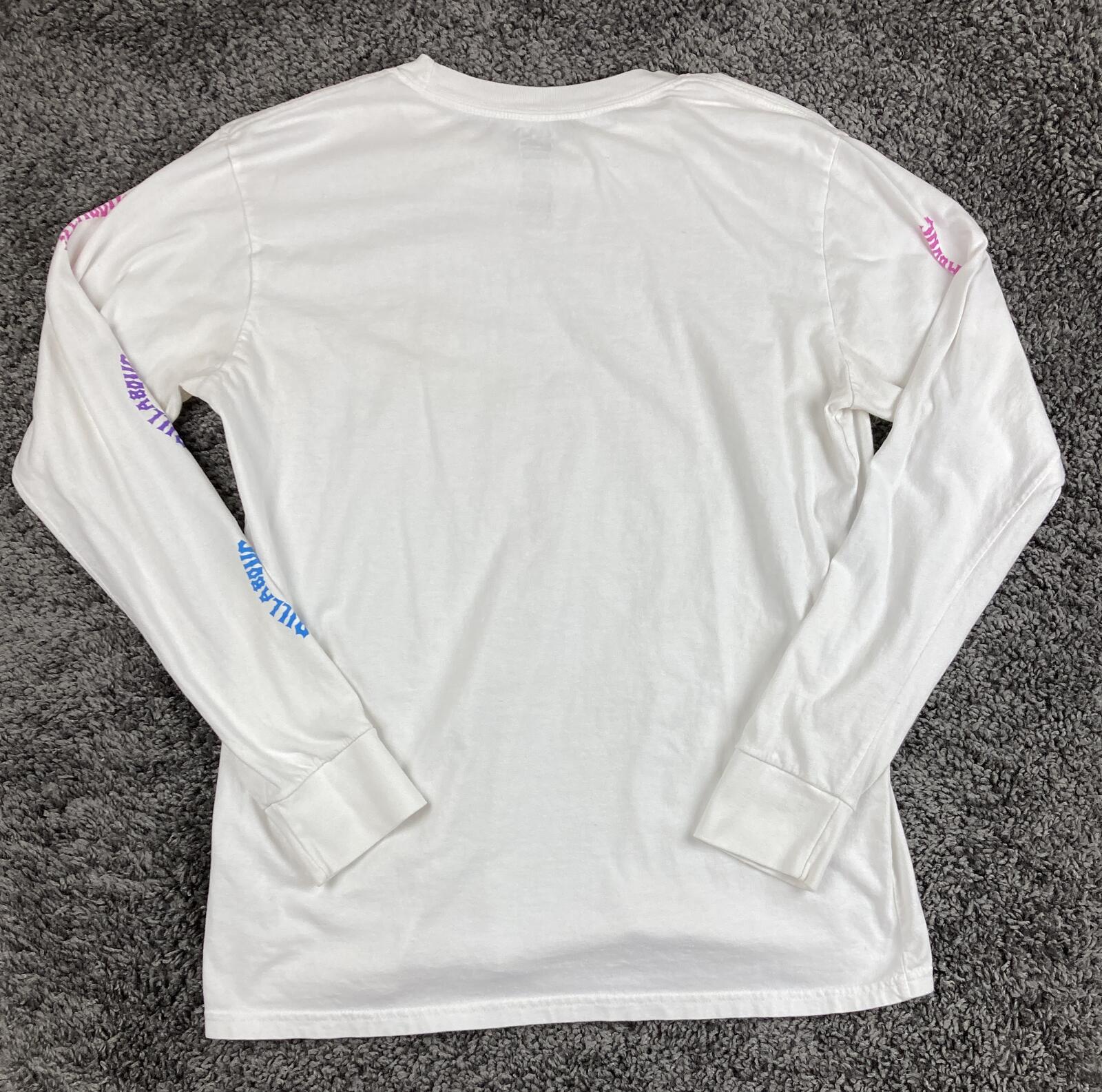 Billabong Mens Arch Link Premium Long Sleeve T-Shirt M White Pink Blue Graphic