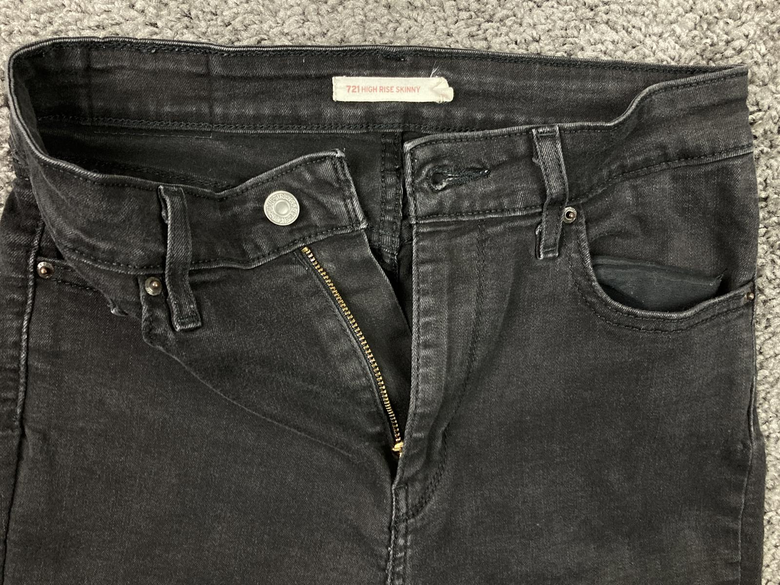 Levi's 721 High Rise Skinny Jeans Black Stretch Womens Size 29x30