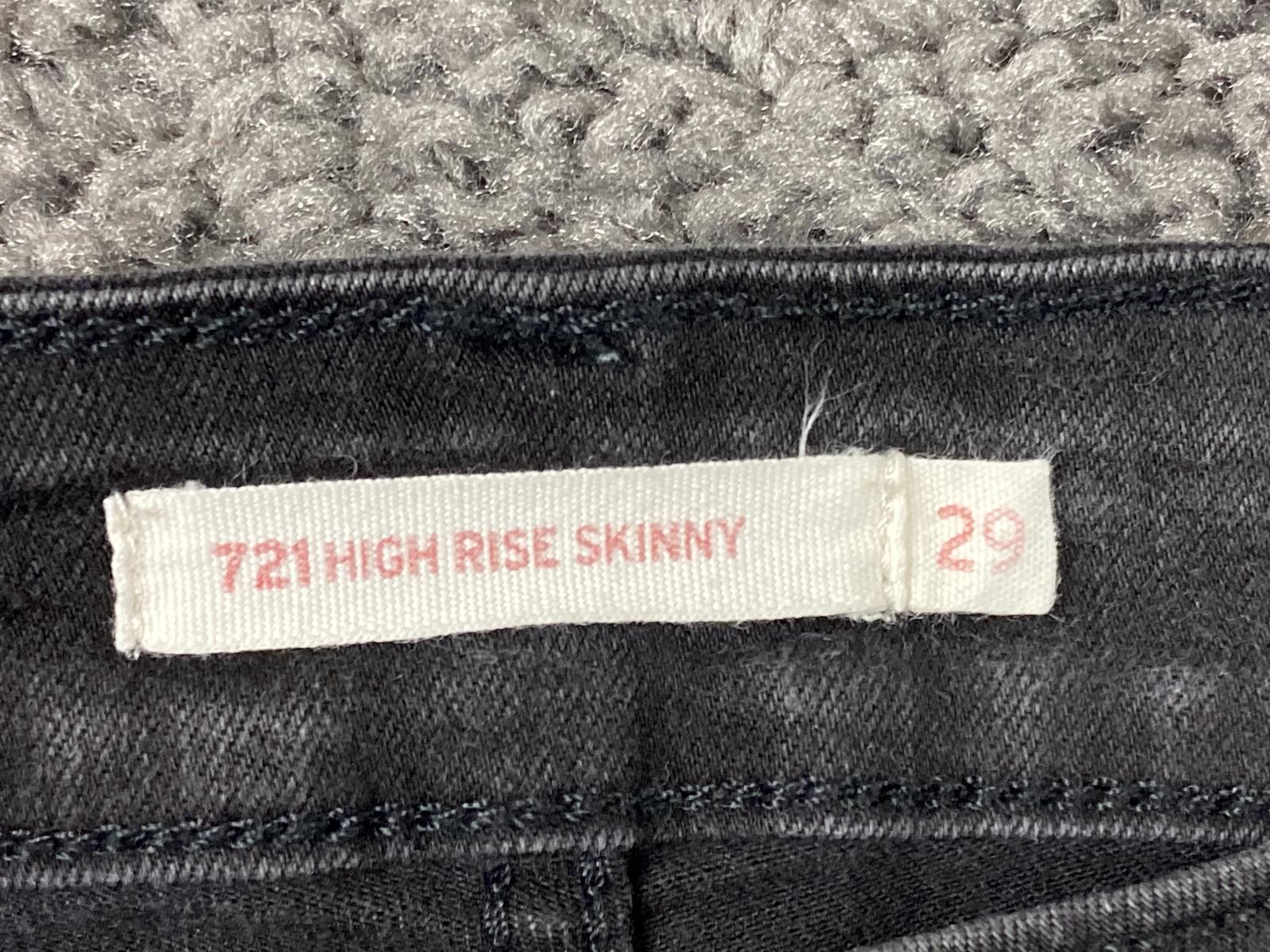 Levi's 721 High Rise Skinny Jeans Black Stretch Womens Size 29x30