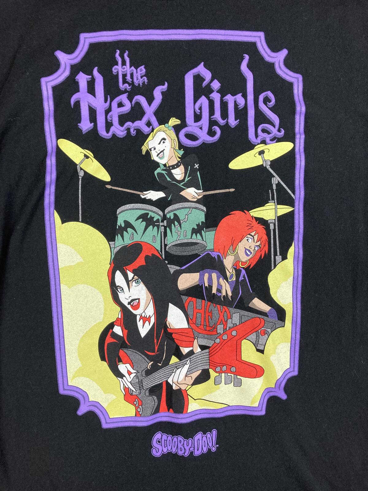 Scooby Doo The Hex Girls Graphic T Shirt Mens Black Goth Rock Band Cartoon Sz L