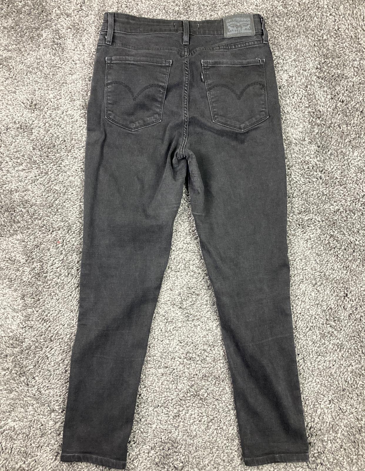 Levi's 721 High Rise Skinny Jeans Black Stretch Womens Size 29x30