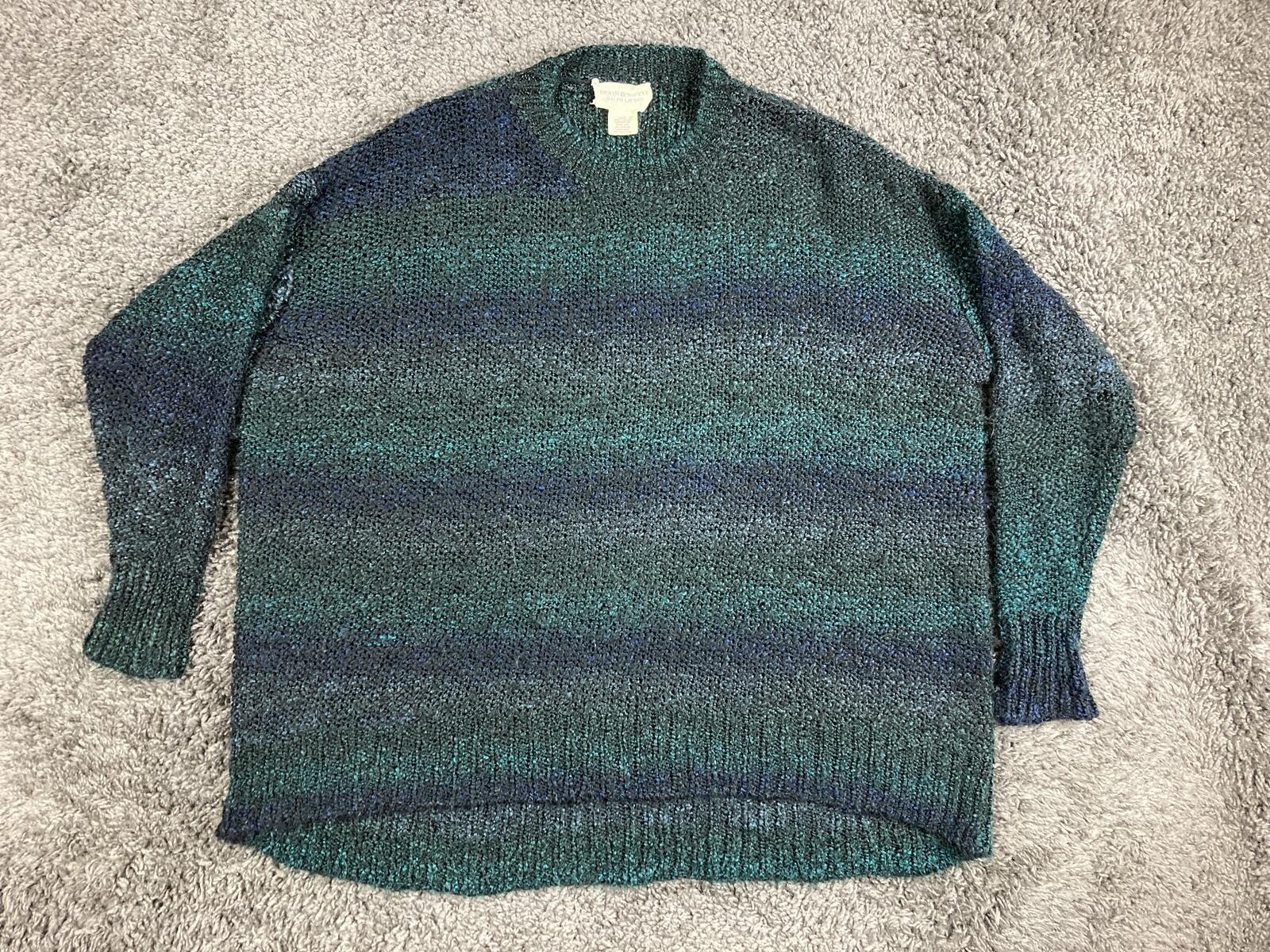 Denim & Supply Ralph Lauren Sweater Women Teal Blue Ombre Chunky Knit USA Sz M