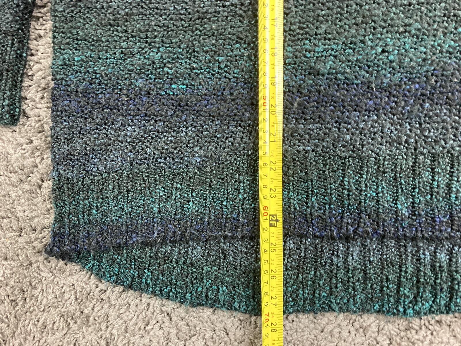 Denim & Supply Ralph Lauren Sweater Women Teal Blue Ombre Chunky Knit USA Sz M
