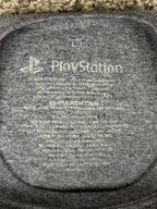 Sony PlayStation Logo Katakana Japanese Text Graphic Gray Men's L T-Shirt