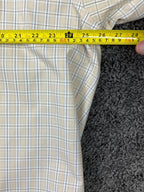 Brooks Brothers 346 Plaid Dress Shirt Beige Blue White Non Iron Sz XL