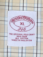 Brooks Brothers 346 Plaid Dress Shirt Beige Blue White Non Iron Sz XL