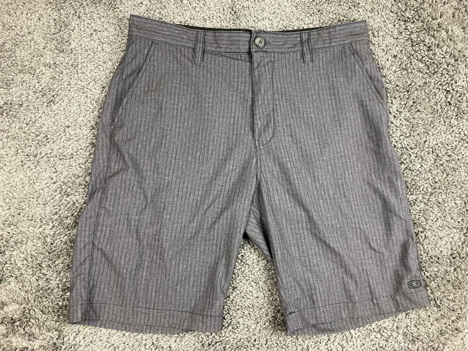 Billabong Platinum X Hybrid Shorts Mens Grey Striped Boardshorts Sz 32