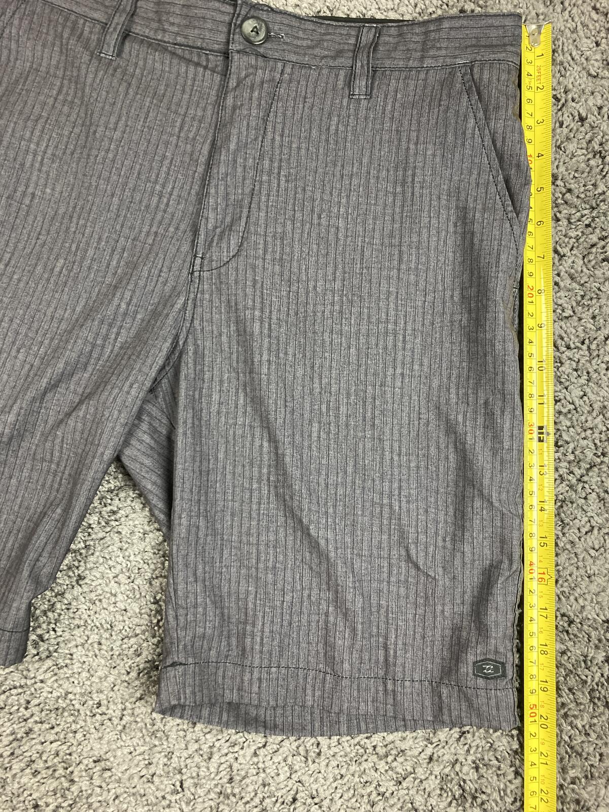 Billabong Platinum X Hybrid Shorts Mens Grey Striped Boardshorts Sz 32