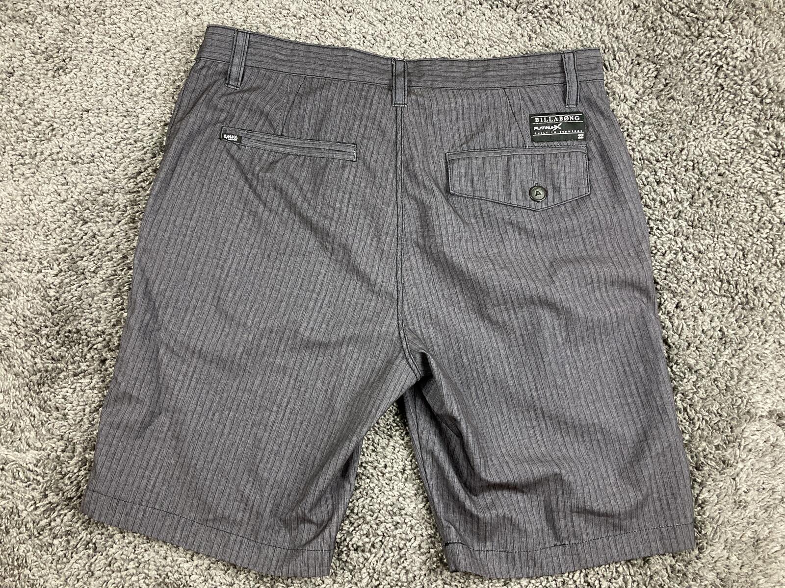 Billabong Platinum X Hybrid Shorts Mens Grey Striped Boardshorts Sz 32