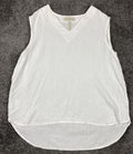 Crown Linen Designs 100% Linen White Sleeveless V-neck Tunic Top XL