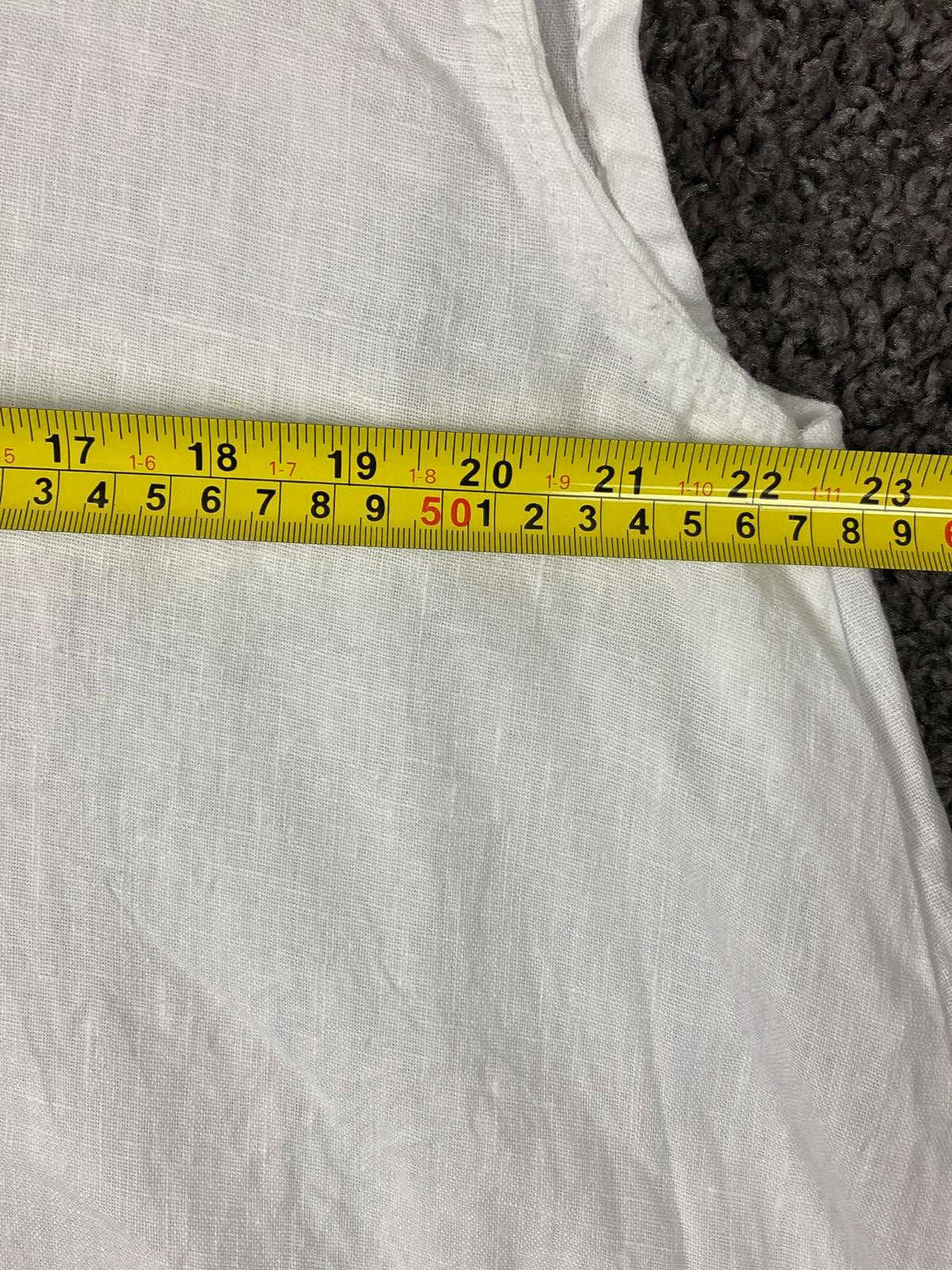 Crown Linen Designs 100% Linen White Sleeveless V-neck Tunic Top XL