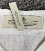 Crown Linen Designs 100% Linen White Sleeveless V-neck Tunic Top XL