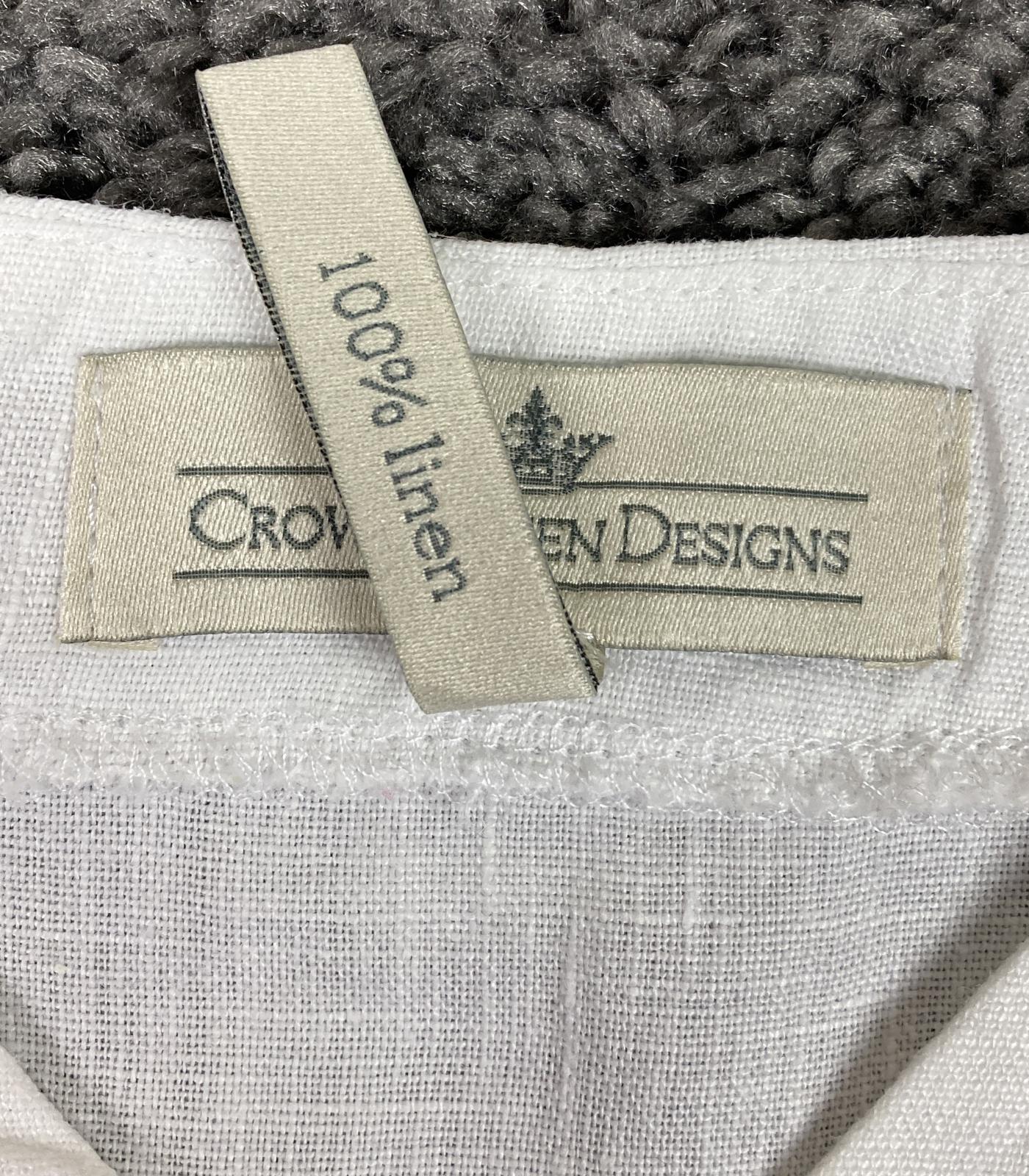 Crown Linen Designs 100% Linen White Sleeveless V-neck Tunic Top XL