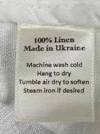 Crown Linen Designs 100% Linen White Sleeveless V-neck Tunic Top XL