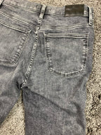 Madewell 10" High-Rise Skinny Crop Jeans Women’s Sz 28 Black Gray Raw Hem