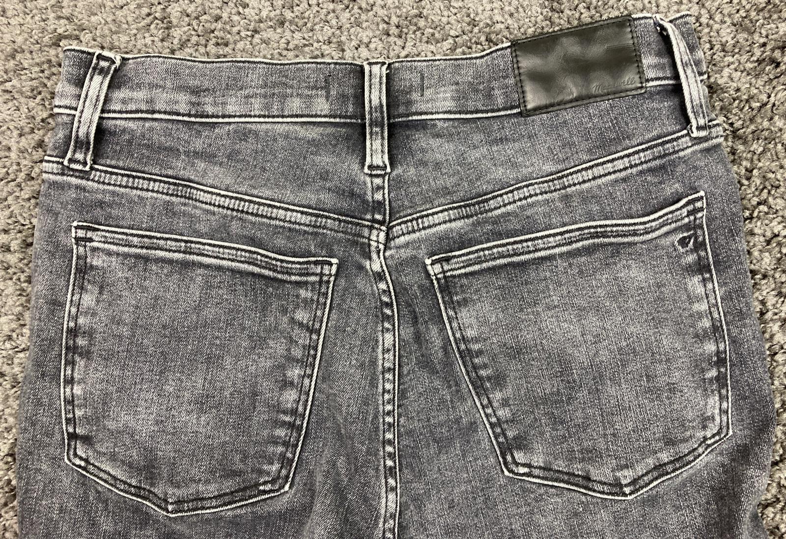 Madewell 10" High-Rise Skinny Crop Jeans Women’s Sz 28 Black Gray Raw Hem