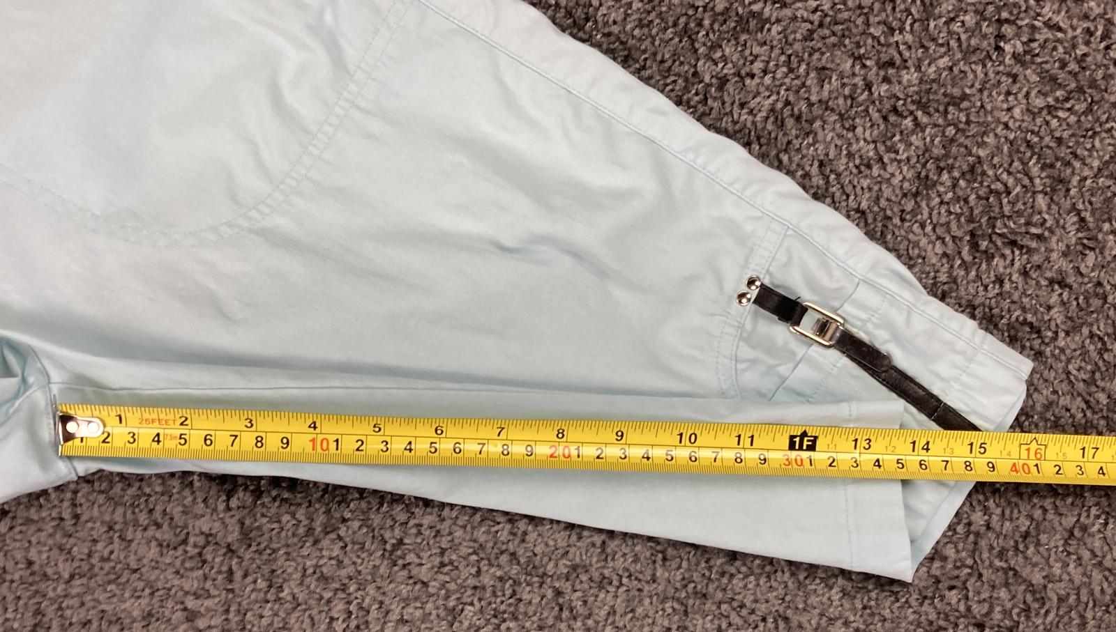 Jamie Sadock Capri Golf Pants Womens Size 8 Light Blue Stretch Buckle Straps