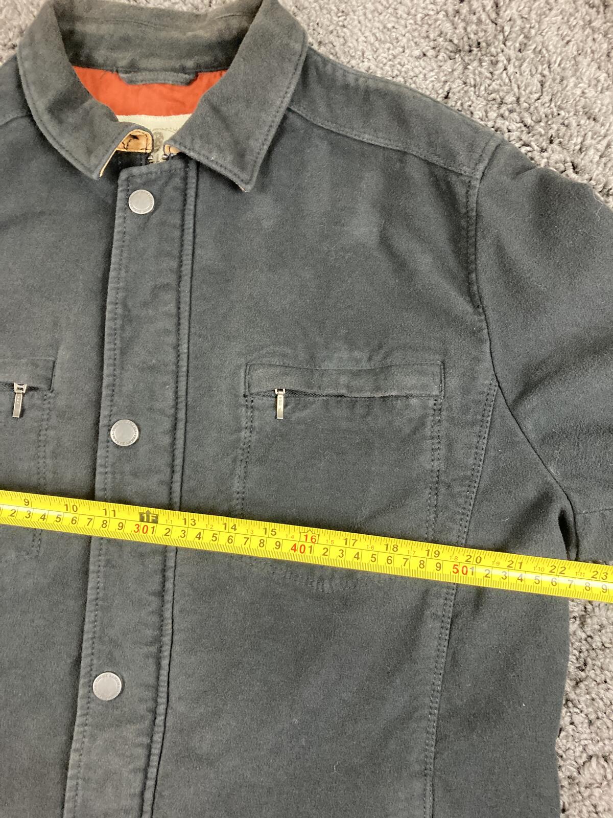 Tommy Bahama Jacket Men's Black Cotton Zip Snap Utility Field Coat Sz Large