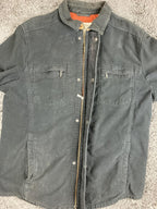 Tommy Bahama Jacket Men's Black Cotton Zip Snap Utility Field Coat Sz Large