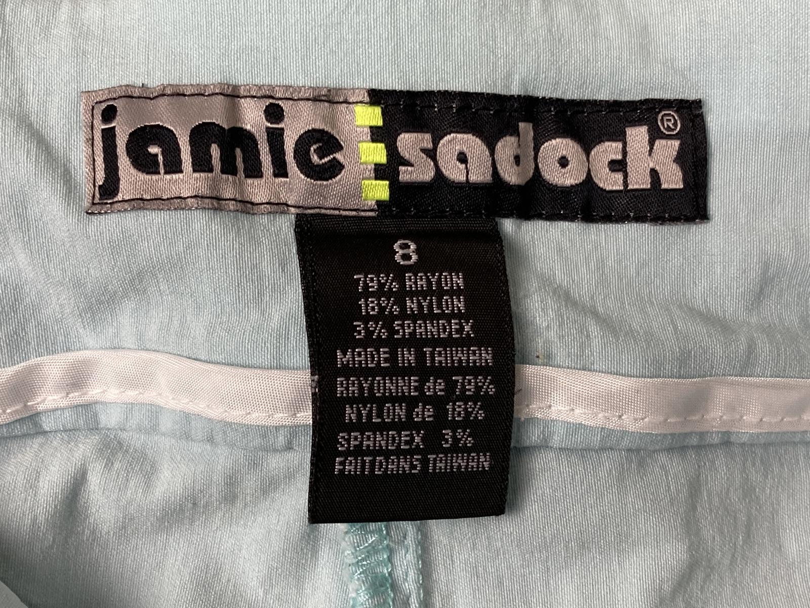 Jamie Sadock Capri Golf Pants Womens Size 8 Light Blue Stretch Buckle Straps