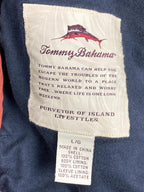Tommy Bahama Jacket Men's Black Cotton Zip Snap Utility Field Coat Sz Large