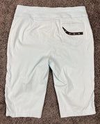 Jamie Sadock Capri Golf Pants Womens Size 8 Light Blue Stretch Buckle Straps