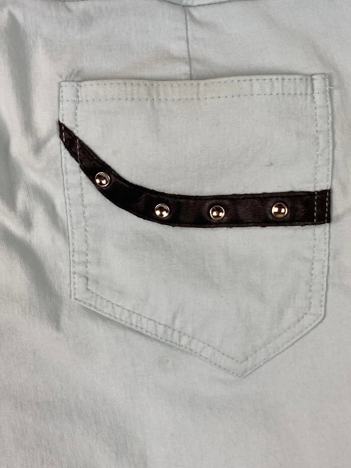 Jamie Sadock Capri Golf Pants Womens Size 8 Light Blue Stretch Buckle Straps