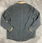 Tommy Bahama Jacket Men's Black Cotton Zip Snap Utility Field Coat Sz Large