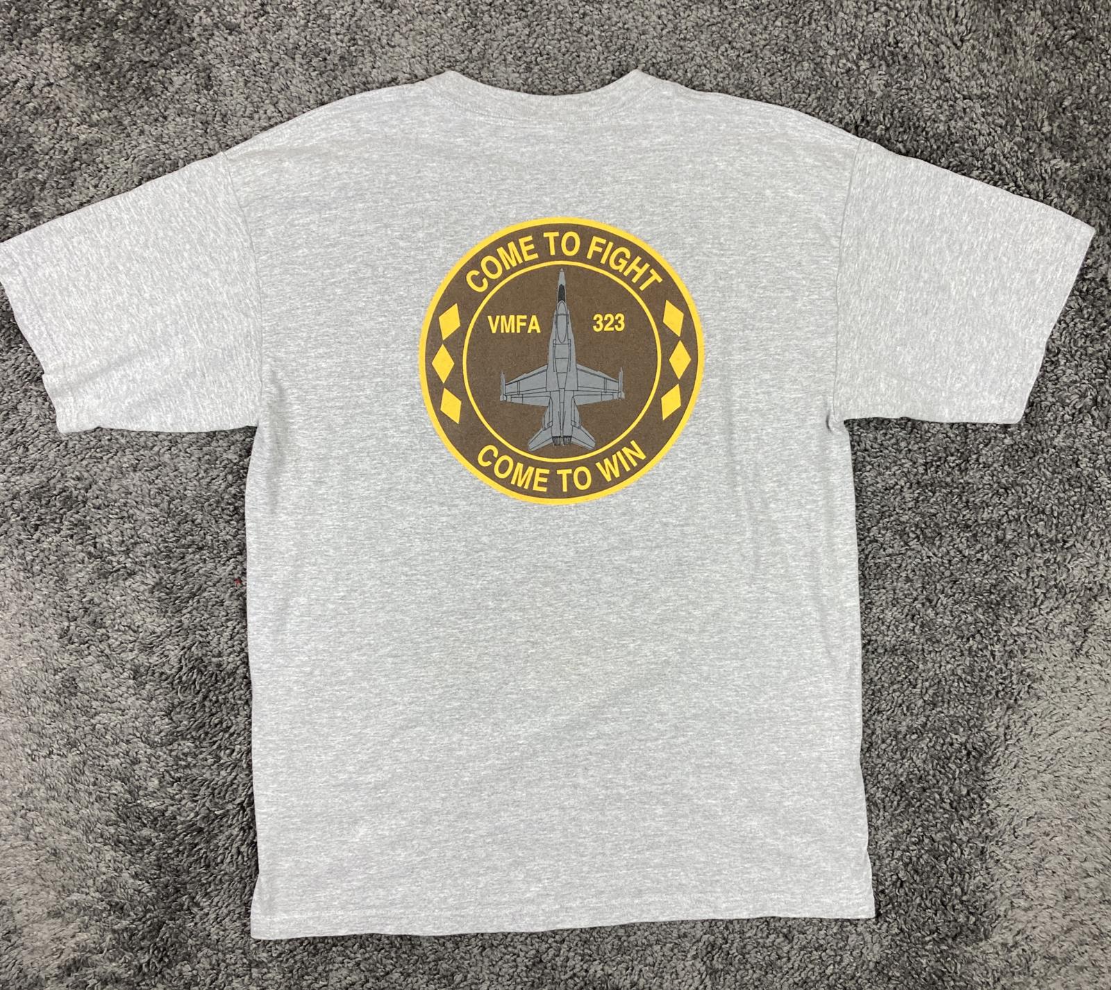 VMFA-323 "Death Rattlers" Military T-Shirt Gray Size Large