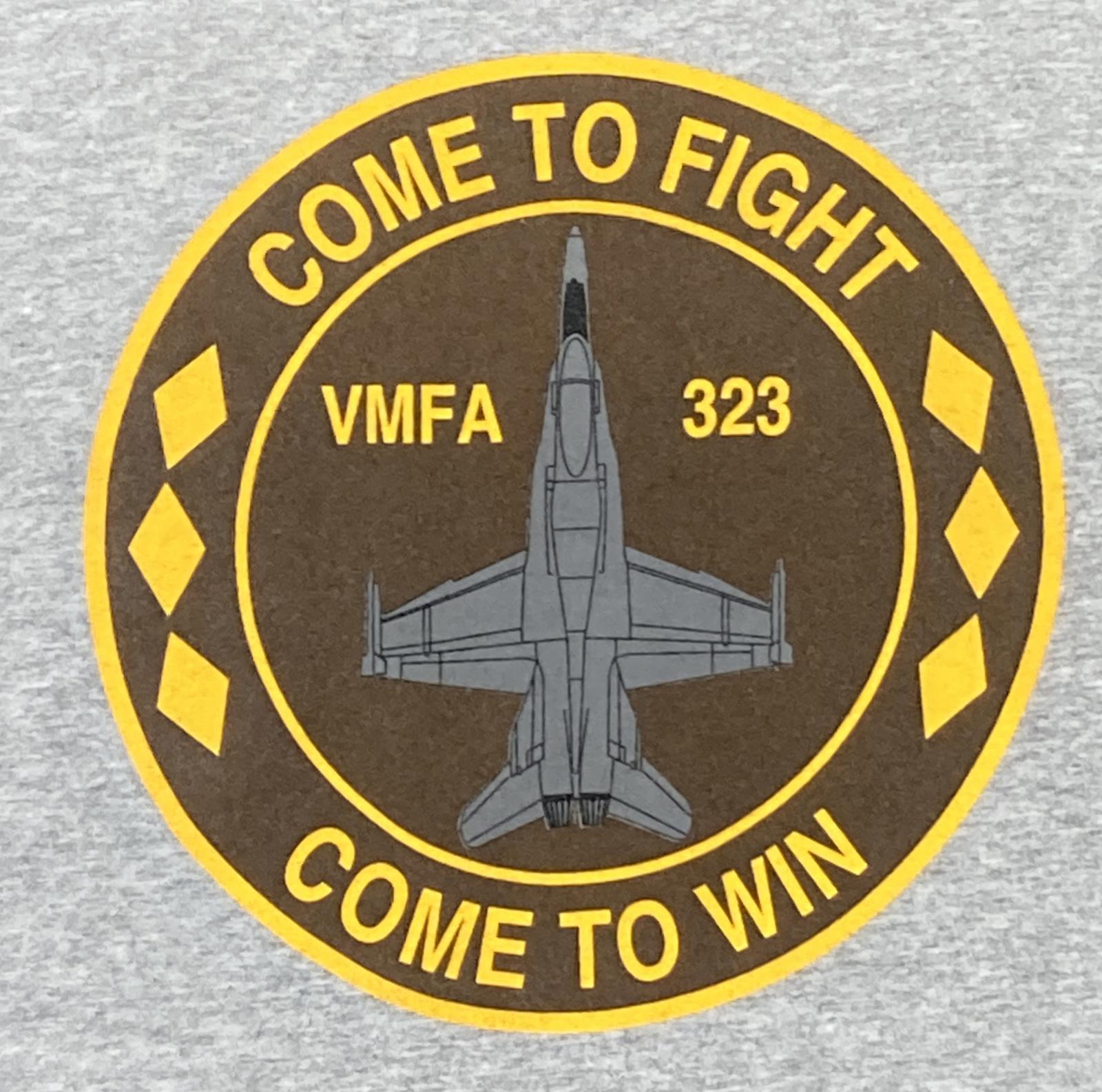 VMFA-323 "Death Rattlers" Military T-Shirt Gray Size Large