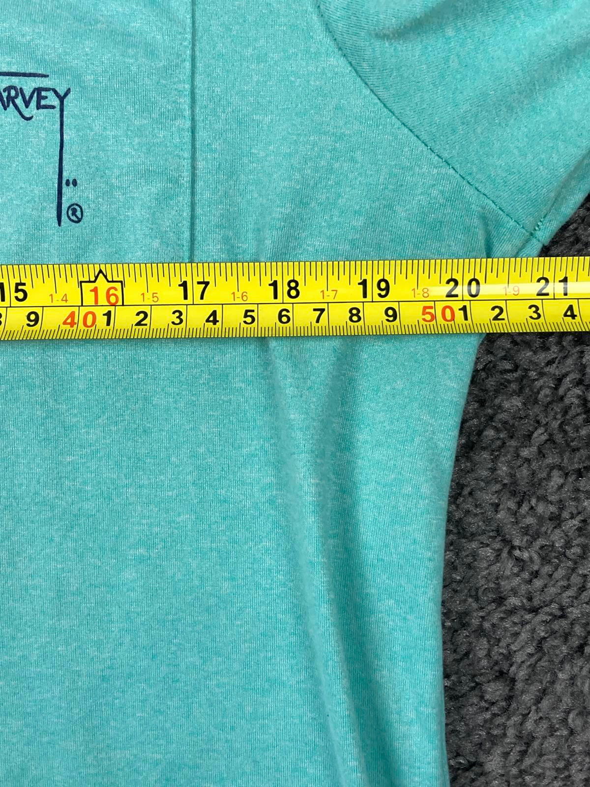 Guy Harvey Keys Slam Scribble Fish Hoodie Long Sleeve Pocket T-Shirt Aqua Sz M